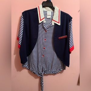 Stranger things season 3 cosplay crop top. Scoops Ahoy “Robin” uniform top XL